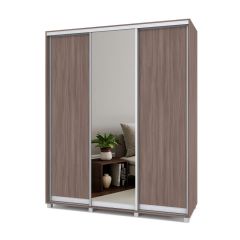 РОЛАНД Шкаф-купе с зеркалом Шимо темный (450*1800) Р482 в Ишиме - ishim.mebel24.online | фото