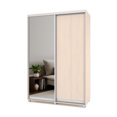 РОЛАНД Шкаф-купе зеркалом Млечный дуб (600*1500) Р652 в Ишиме - ishim.mebel24.online | фото