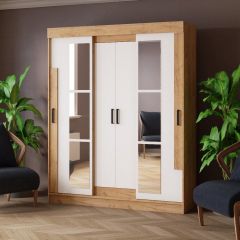 Шкаф-купе ТВИСТ Белый/Дуб крафт золотой в Ишиме - ishim.mebel24.online | фото