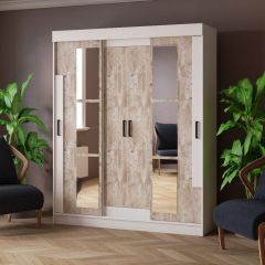 Шкаф-купе ТВИСТ Белый/Дуб юкон в Ишиме - ishim.mebel24.online | фото