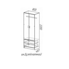 Шкаф платяной Дуэт с ящиками (Ясень шимо темный/светлый) в Ишиме - ishim.mebel24.online | фото 2