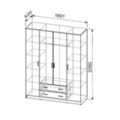 Шкаф ШК-1 (Ясень Анкор светлый) в Ишиме - ishim.mebel24.online | фото 2