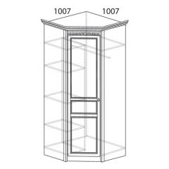 Шкаф угловой №183 "Лючия" Фасад зеркало (Угол 1007*1007) Дуб оксфорд серый в Ишиме - ishim.mebel24.online | фото 2