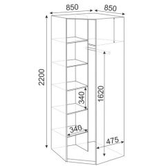 Угловой шкаф Глэдис М21 (ЯШС/Белый) в Ишиме - ishim.mebel24.online | фото 2