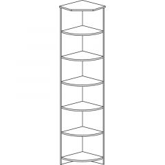 Шкаф угловой открытый №607 Инна Денвер темный в Ишиме - ishim.mebel24.online | фото 2