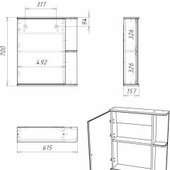 Шкаф-зеркало Норма 1-60 левый АЙСБЕРГ (DA1605HZ) в Ишиме - ishim.mebel24.online | фото 8