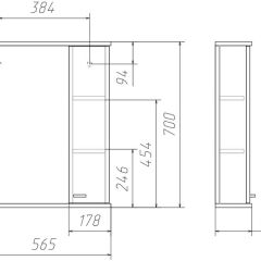 Шкаф-зеркало Радуга Белый 55 левый/правый АЙСБЕРГ (DA1138HZR) в Ишиме - ishim.mebel24.online | фото 6