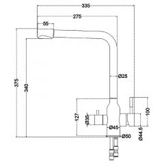 Смеситель д/кухни MELANA-F610304 Stello нерж.сталь, с переключателем на фильтр, однорычажный, сатин в Ишиме - ishim.mebel24.online | фото 4