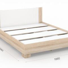 Спальня Аврора Кровать 160 со встроенным основанием под матрас Дуб сонома/Белый в Ишиме - ishim.mebel24.online | фото 2