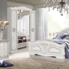 Спальня Грация (комплект 4 дв.) белый/серебро в Ишиме - ishim.mebel24.online | фото