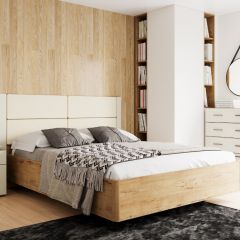 Спальня Livorno Модульная (Софт Панакота/Дуб Бунратти) в Ишиме - ishim.mebel24.online | фото 3