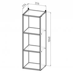 Стеллаж 3 секции (дуб сонома) в Ишиме - ishim.mebel24.online | фото 2