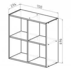 Стеллаж 4 секции  (дуб сонома) в Ишиме - ishim.mebel24.online | фото 2