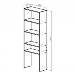 Стеллаж Элемент-1 (дуб сонома) в Ишиме - ishim.mebel24.online | фото 2