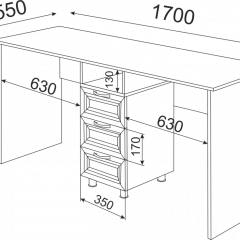 Стол двойной ОСТИН М13 (ЯШС) в Ишиме - ishim.mebel24.online | фото 2