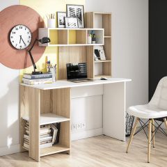 Стол компьютерный Олимп (дуб сонома/белый) в Ишиме - ishim.mebel24.online | фото