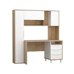 Стол рабочий 12.95 N Комфорт (Дуб сонома, Белый PE шагрень) в Ишиме - ishim.mebel24.online | фото 2