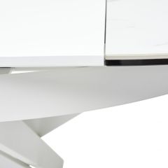 Стол TRENTO 120 HIGH GLOSS STATUARIO Белый мрамор глянцевый, керамика/ белый каркас, ®DISAUR в Ишиме - ishim.mebel24.online | фото 9