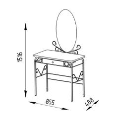 Столик дамский с ящиком ЛДСП орех/черный в Ишиме - ishim.mebel24.online | фото 2