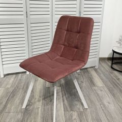 Стул CHILLI-Q SQUARE розовый #15, велюр / белый каркас, 4 шт./1 к, М-City в Ишиме - ishim.mebel24.online | фото 4