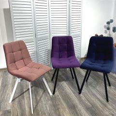 Стул CHILLI-Q SQUARE розовый #15, велюр / белый каркас, 4 шт./1 к, М-City в Ишиме - ishim.mebel24.online | фото 5