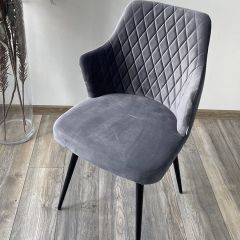 Стул HERMAN 360 град. СЕРЫЙ #27, велюр / черный каркас М-City в Ишиме - ishim.mebel24.online | фото