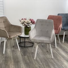 Стул MAVERICK 360 град. поворот. BLUVEL-40 BEIGE/ белый каркас, М-City в Ишиме - ishim.mebel24.online | фото 3