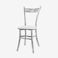 Стул "Увертюра", кож.зам - Далас вайт/ножки хром (4шт) в Ишиме - ishim.mebel24.online | фото