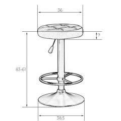 Табурет барный DOBRIN BRUNO LM-5008 (бело-чёрный) в Ишиме - ishim.mebel24.online | фото 2