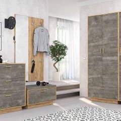 Вешалка с зеркалом Эго ВЗ-1 дуб крафт золотой в Ишиме - ishim.mebel24.online | фото 2