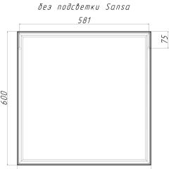 Зеркало Corsica 600х600 black без подсветки Sansa (SB1064Z) в Ишиме - ishim.mebel24.online | фото 4