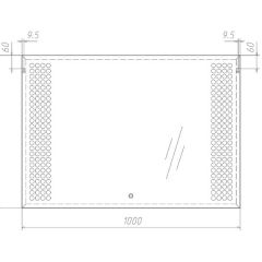 Зеркало Cosmo 100 alum с подсветкой Sansa (SC1004Z) в Ишиме - ishim.mebel24.online | фото 7