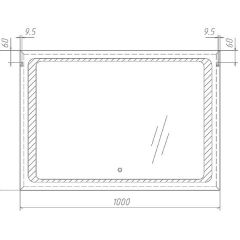 Зеркало Galaxy 100 alum с подсветкой Sansa (SG1008Z) в Ишиме - ishim.mebel24.online | фото 7