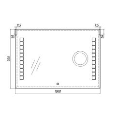 Зеркало Quadro 100 alum (линза) с подсветкой Sansa (SQL1030Z) в Ишиме - ishim.mebel24.online | фото 8