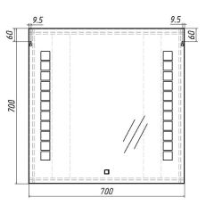 Зеркало Quadro 70 alum с подсветкой Sansa (SQ1016Z) в Ишиме - ishim.mebel24.online | фото 6