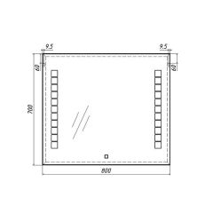 Зеркало Quadro 80 alum с подсветкой Sansa (SQ1017Z) в Ишиме - ishim.mebel24.online | фото 7