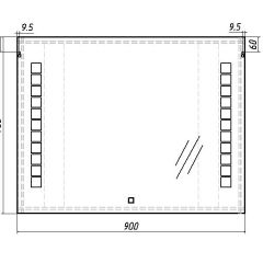 Зеркало Quadro 90 alum с подсветкой Sansa (SQ1018Z) в Ишиме - ishim.mebel24.online | фото 7