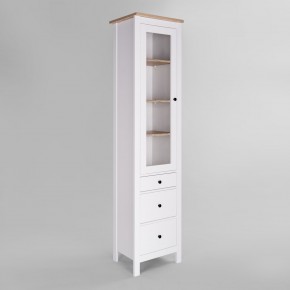 2.08.07.120.14 САГА шкаф с витриной 50 белый/ясень RU в Ишиме - ishim.mebel24.online | фото