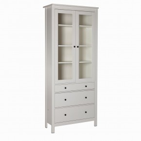 2.08.07.130.1 САГА шкаф с витриной 90 белый RU в Ишиме - ishim.mebel24.online | фото