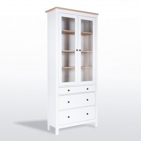 2.08.07.130.14 САГА шкаф с витриной 90 белый/ясень RU в Ишиме - ishim.mebel24.online | фото