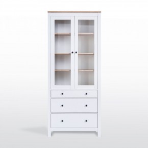 2.08.07.130.14 САГА шкаф с витриной 90 белый/ясень RU в Ишиме - ishim.mebel24.online | фото 2