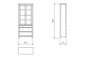 2.08.07.130.14 САГА шкаф с витриной 90 белый/ясень RU в Ишиме - ishim.mebel24.online | фото 3
