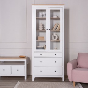 2.08.07.130.14 САГА шкаф с витриной 90 белый/ясень RU в Ишиме - ishim.mebel24.online | фото 4