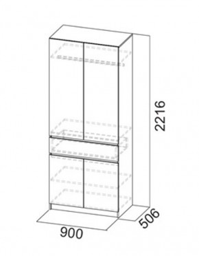 АВИНЬОН Прихожая Шкаф 2-х створчатый с ящиком в Ишиме - ishim.mebel24.online | фото 3