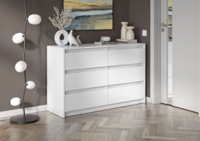 АЙДЕН КМ06-1200 Комод 6 ящиков (белый) в Ишиме - ishim.mebel24.online | фото