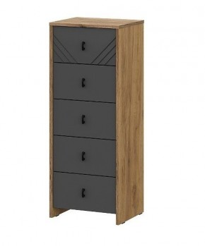 БАЙКАЛ Комод (5 ящиков) Графит/Дуб золотой в Ишиме - ishim.mebel24.online | фото