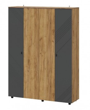 БАЙКАЛ Шкаф четырехстворчатый (Графит/Дуб золотой) в Ишиме - ishim.mebel24.online | фото
