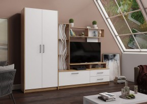 ДАРЬЯ Гостиная (Дуб вотан/Белый глянец) модульная в Ишиме - ishim.mebel24.online | фото