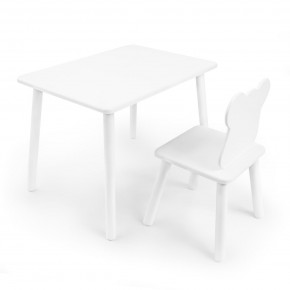 Детский комплект стол и стул «Мишка» Rolti Baby (белый/белый, массив березы/мдф) в Ишиме - ishim.mebel24.online | фото