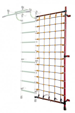 Дополнительная стойка к пристенному ДСК с сеткой для лазания, цв. красный в Ишиме - ishim.mebel24.online | фото